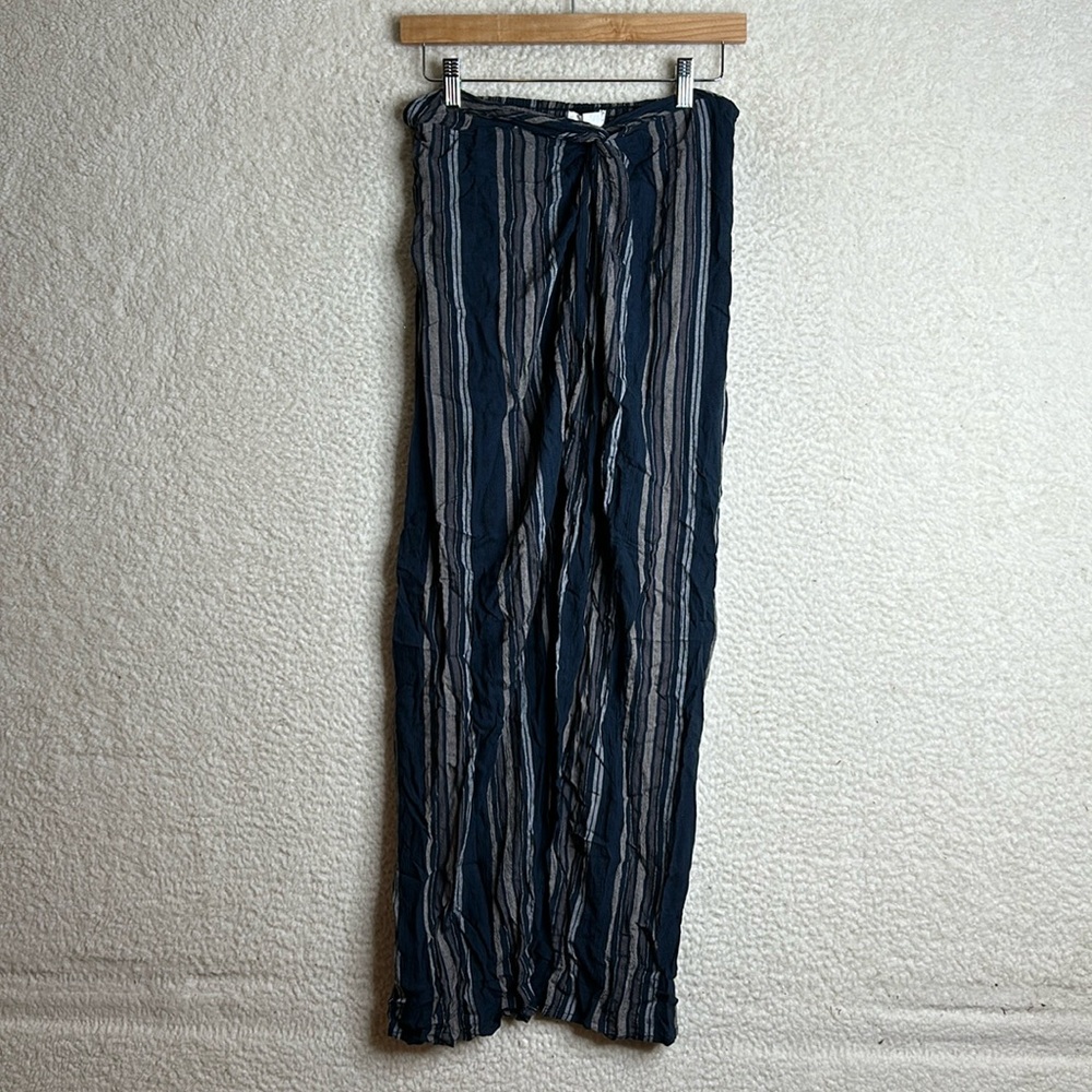 NWOT O'Neill Womens Blue Hanalei Striped Smocked Maxi Skirt Swim Cover Up MEDIUM